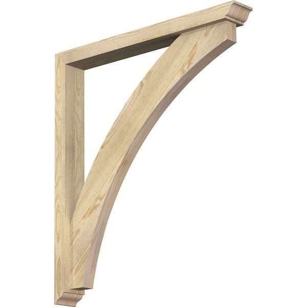 Ekena Millwork Thorton Traditional Rough Sawn Bracket w/ Offset Brace, Douglas Fir, 4"W x 32"D x 36"H BKT0402X32X36THR01RDF - main